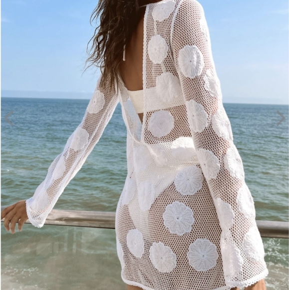 Show Me Your Mumu Castaway Cover Up Women's Small White Dress - Picture 3 of 16